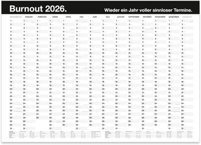 Wandkalender 2026 DIN A2 - Grappige Jaarplanner voor Kantoor, Werk en Thuis - 14 Maanden