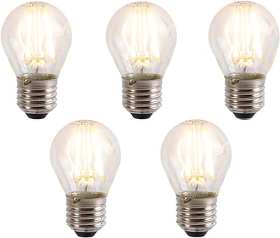 LUEDD Set van 5 E27 dimbare LED lamp P45 4W 330 lm 2100K