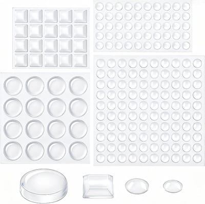 Transparante rubberen buffers voor deuren en meubels - 206 stuks in 4 maten (sferisch, cilindrisch, trapeziumvormig) voor optimale bescherming en demping