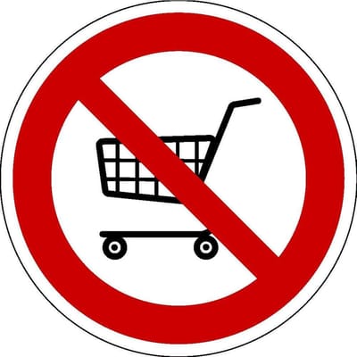 Verboden voor winkelwagens sticker 100 mm