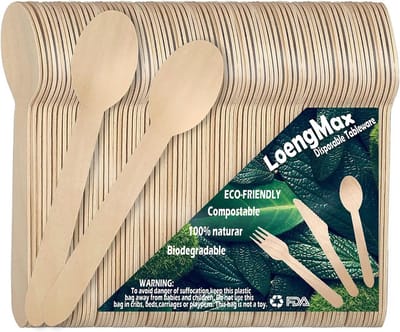 Wegwerplepels van Hout - 100 Stuks - 15 cm - Milieuvriendelijk en Composteerbaar Bestek