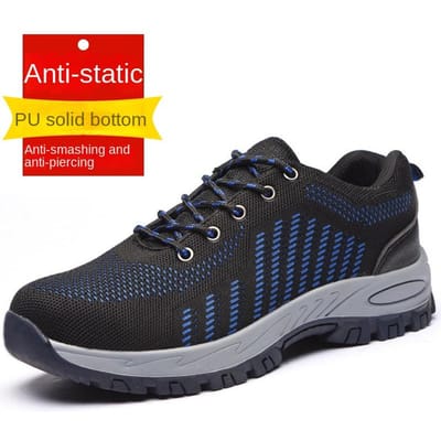Arbeidsverzekeringsschoenen Heren Anti-smash en Anti-punctie, Plastic Neus, Rubber en Plastic Solide Zool 35 black