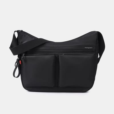 Hedgren ALEX grote crossbodytas A4 met RFID – 100% gerecycled RPET – Waterafstotend - Zwart