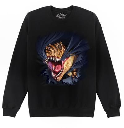 Dino T-Rex Tearing Black The Coloured House Sweater S
