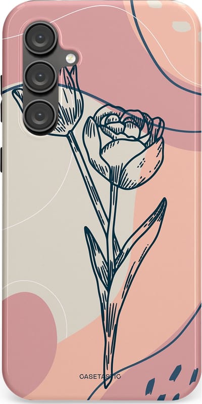 Casetastic Hoesje Geschikt voor Samsung S23 FE - Stijlvolle Beschermende Duo-layer Case - Sierlijke tulp
