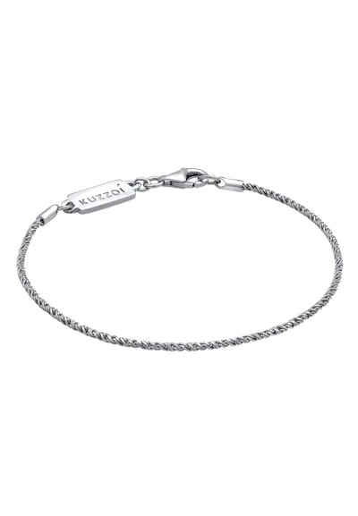 KUZZOI - Armband - Herenkoord Ketting gedraaid Basic Elegant Geoxideerd in 925 Sterling Zilver - Heren