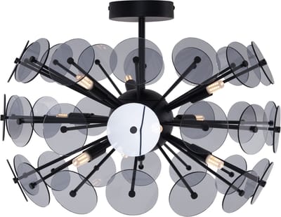 QAZQA atomic - Art Deco Plafondlamp - 9 lichts - L 51 cm - Zwart - Woonkamer | Slaapkamer | Keuken