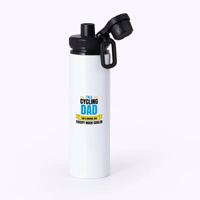 Hacebo® - I'm a cycling dad waterfles met draaidop zwart - Vader - papa - vaderdag cadeautjes - verjaardagscadeau - gift - kado - water fles - 850ML