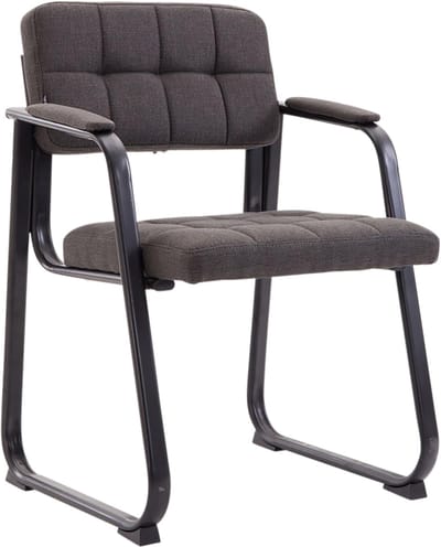 CLP Stoel met armleuningen Canada B, gestoffeerde bezoekersstoel met stofbekleding Stof/donkergrijs