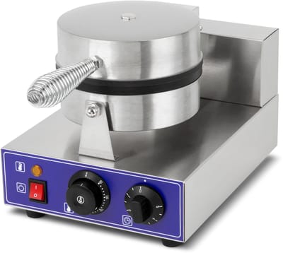 VERTES Wafelijzer Belgische Wafelmaker Elektrisch 1000W gemaakt van roestvrij staal (Timerfunctie tot 5 min, Temperatuur 50-300 °C traploos instelbaar, 4 antislip rubberen voetjes, antiaanbaklaag)