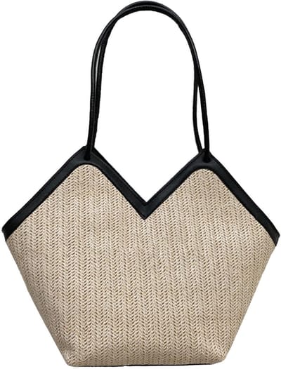 Allecto - Onderarmtas - Elegante schoudertas - Grote capaciteit - Uniseks - Stro-lederen draagtas - Perfect voor dagelijkse essentials - Ideaal voo...