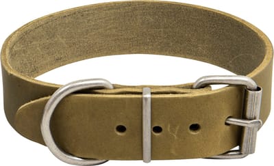 Animal Boulevard Ab30152 - Hals- En Leibanden - Hond - Ab Country Leather Hd Halsband Olijf-35mmx35-43cm - Maat: 35mmx35-43cm - 199946