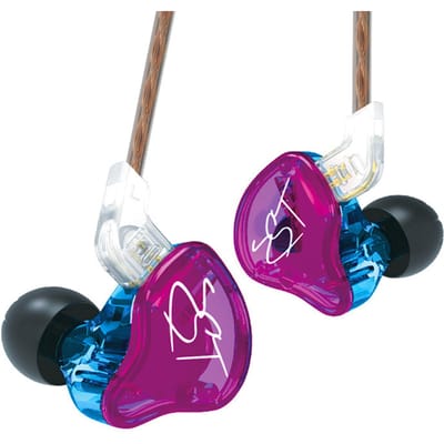 KZ ZST 1BA+1DD Hybride Drivers HIFI Muziek Oortelefoon 3.5mm Bedrade In-Ear Hoofdtelefoon Sport Game Headset No Mic paars/blauw