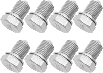8-delige set afvoerschroeven met dichtring, M14×1.5 cm staal, geschikt voor olieafvoer en motoronderhoud