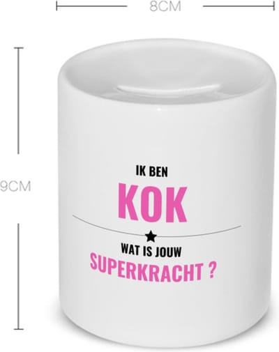 Akyol - ik ben kok wat is jouw superkracht? Spaarpot - Kok - iemand die goed kan koken - mensen die kok zijn - kook liefhebbers - verjaardagscadeau - verjaardag - cadeau - kado - geschenk - gift - 350 ML inhoud