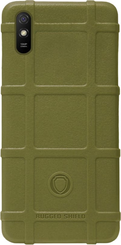 RUGGED SHIELD Rubber Bumper Case Hoesje voor Xiaomi Redmi 9 - Groen