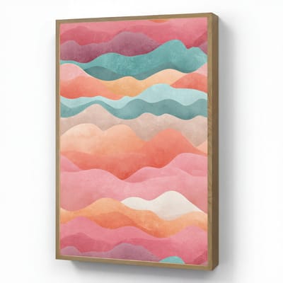 Nachtlampje 60x90 cm - Kinder lamp - Golven - Kleurrijk - Abstract - Tafellamp kinderkamer draadloos - Slaapkamer lampje - Bedlamp kinderen - Kinderlampje - Wandlamp babykamer - Nachtlampjes