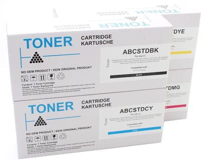 Oki 47095703 - Toner Multipack 4-delig - 1x Zwart, 1x Cyaan, 1x Magenta, 1x Geel - Huismerk Compatible - Geschikt voor OKI De C824