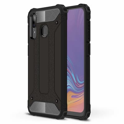 Ntech Hoesje Geschikt Voor Samsung Galaxy A30 Hybrid Armor Hoesje - Zwart