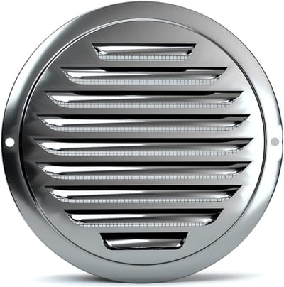 Wandventilatie Rooster - Rond Grille - Luchtcirculatie Buiten - Ingebouwd Diervrij Net - 200mm Diameter - Roestvrij Staal