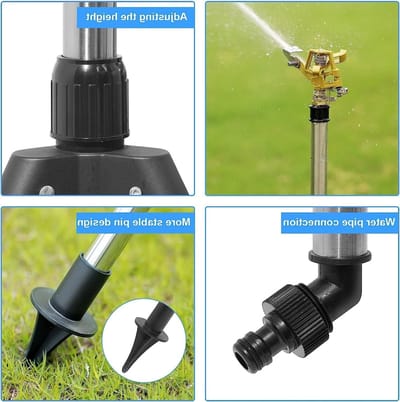 Telescopische Tripod Irrigatie Kit met RVS Spuitkop - Verstelbare 360° Rotatie voor Tuin en Gazon, Effectieve Waterbesparing en Gemakkelijk Gebruik
