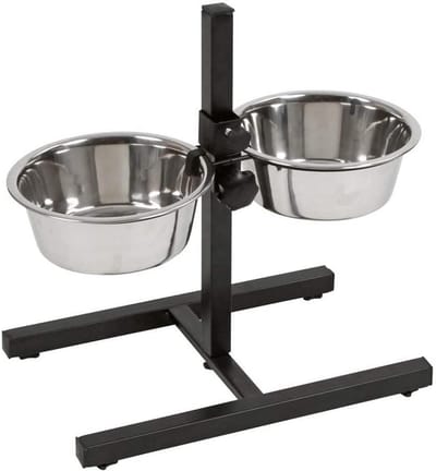 Verstelbare Hond voerbak RVS – Verhoogd Voerstation voor Middelgrote tot Grote Honden (2 x 2800 ml)