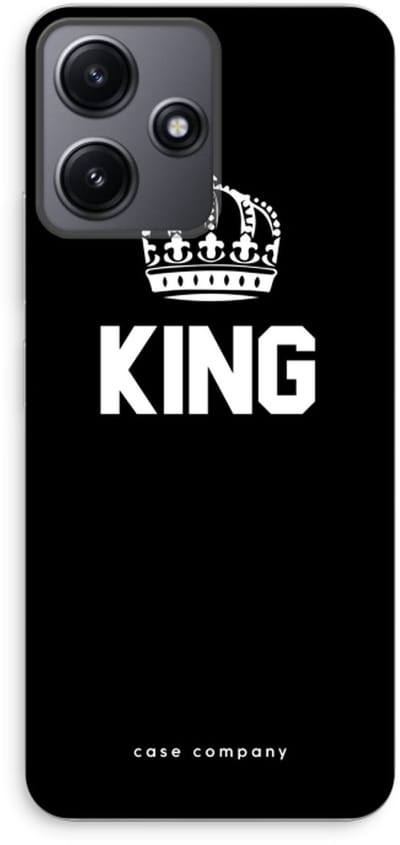 Case Company® - Hoesje geschikt voor Xiaomi Redmi 12 hoesje - King zwart - Soft Cover Telefoonhoesje - Bescherming aan alle Kanten en Schermrand