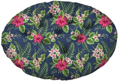 FEROCITY - Schommelkussen - Polyrotan schommelhoes - Voor een hangende tuincocon - Standaardmaat - Polyester - Palm Bloemen