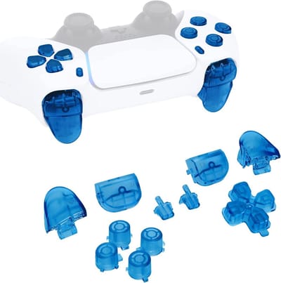 Controller Knoppen Set - Vervangende Knoppen Reparatieset - Controller Personalisatie - Full Set Vervanging - BDM-010/020 Compatibel - Transparant Blauw