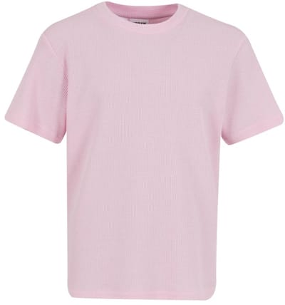 Urban Classics - Waffle Kinder Tshirt - Kids 110/116 - Roze
