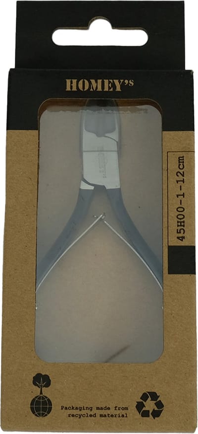 Homey's nagelknipper - 10cm - met veertje - RVS - mat zwart