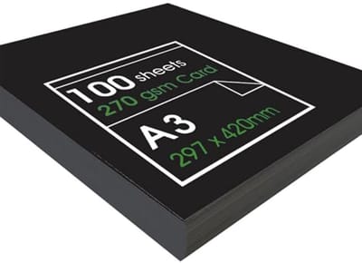 Gerecycled A3 Zwart Kaartpakket - 100 Vellen 270gsm
