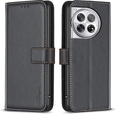 BINFEN Hoesje - Geschikt voor OnePlus 12 Hoesje - BINFEN Color Book Case - Zwart
