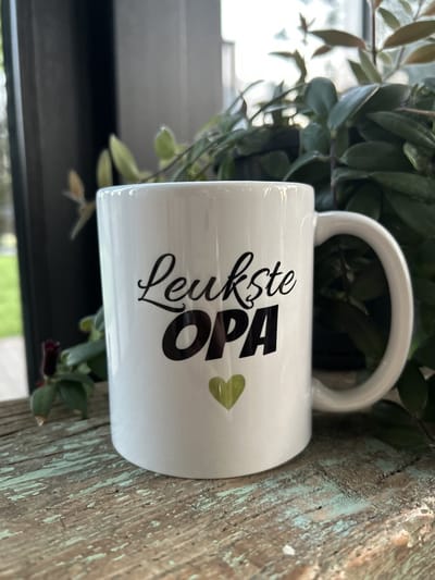 Creaties van Hier - Mok - Leukste Opa - Vaderdag - Keramiek - 325 ml