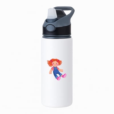 Hacebo® - pop waterfles met rietje zwart - Meisje - Baby's - cadeau voor een peuter - speelgoed - water fles - 650ML