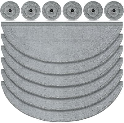Dweildoekenset voor Roborock Saros 10 robotstofzuiger, 6 dweilen en 6 zijwissers, zilverionen microvezel VibraRise 4.0 dweilsysteem, accessoires