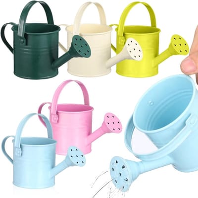 Kleine metalen gieters voor kinderen - 5-delig setje voor tuin en kamerplanten, ideaal voor bloemen en irrigatie