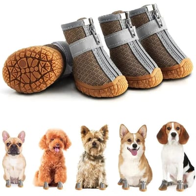 4 stuks Zomer Hondenschoenen Antislip Huisdier Puppy Laarsjes Ideaal voor Kleine Honden Ademende Huisdier Kat Chihuahua Schoenen Sokken voor Kleine Honden Yorkshire Hoge Kwaliteit size 3