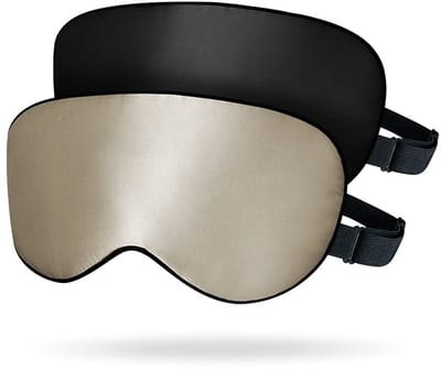 Dailygoods- Oogmasker 100% Moerbeizijde - Slaapmasker - Hypoallergeen - Lichtafscherming - Upgrade Versie - 2 Stuks