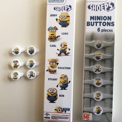 Shoeps - MINION Buttons - Elastische veters - 6 stuks - wit