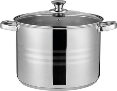 Swiss Haus® NC28SP Soeppan Met Deksel - Ø28 cm / 12.9L - Kookpan - Geschikt Voor Inductie & Alle Warmtebronnen - Vaatwasser & Ovenbestendig - RVS