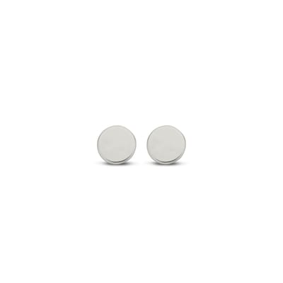 New Bling 9NBG-0444 Witgouden Oorknopjes Rondjes - 4mm - 14 Karaat -Witgoud