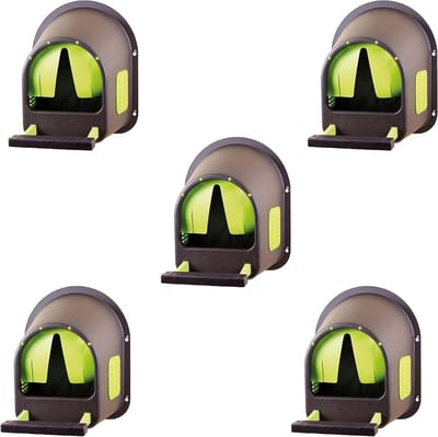 Kippen Legnest - Kunststof Nest - Beschermd Leggen - Donker Geventileerd - 5 stuks 40cm - Bruin Limoen