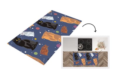 Keukenloper - Loper keuken - Patronen - Kat - Ruimte - 120x60 cm - Keukenloper vinyl