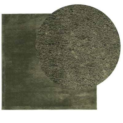 vidaXL - Vloerkleed - HUARTE - laagpolig - zacht - wasbaar - 200x200 - cm - bosgroen