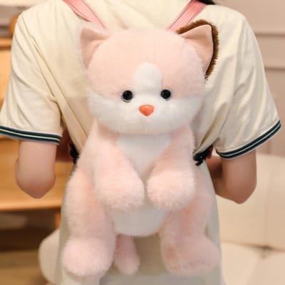 45cm Dierlijk Pluche Rugzak Hond Kat Zachte Crossbody Tas Mode Schattig Cadeau voor Kinderen Verjaardag 45cm