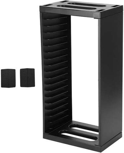 Dailygoods- Opbergplank Dubbellaags - Spel Disc Opbergrek - Organizer voor PS4 - Hoogwaardig ABS - Zwart - Capaciteit 18 discs