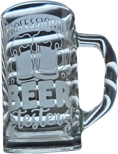 bierpul XL met tekst "Professional beer tester" - [bierglas] - [vaderdag] - [verjaardag vader/ opa] - [49 cl]