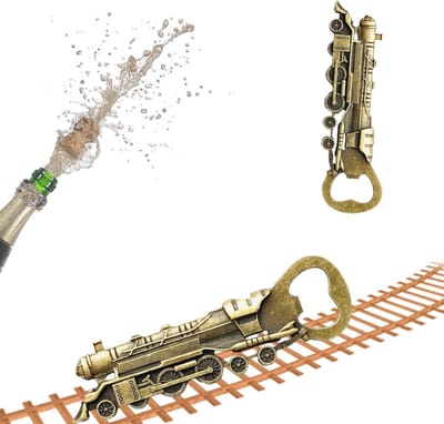 Vintage Stoomlocomotief Flesopener - Draagbare Bieropener voor Mannen en Geschenk