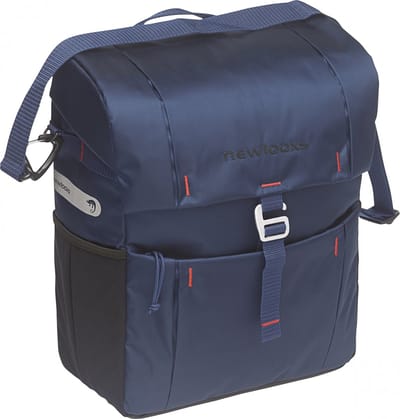 New Looxs Vigo Single - Enkele Fietstas - Waterdicht Polyester - Afneembare Fietstas - Met Extra Regenhoes en Schouderband - 18,5 Liter - Blauw